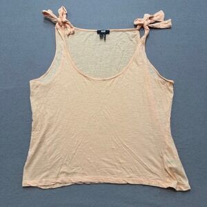 Paige Tank Top Women's XL Peach Tie Shoulder Scoop Neck Lightweight Loungewear